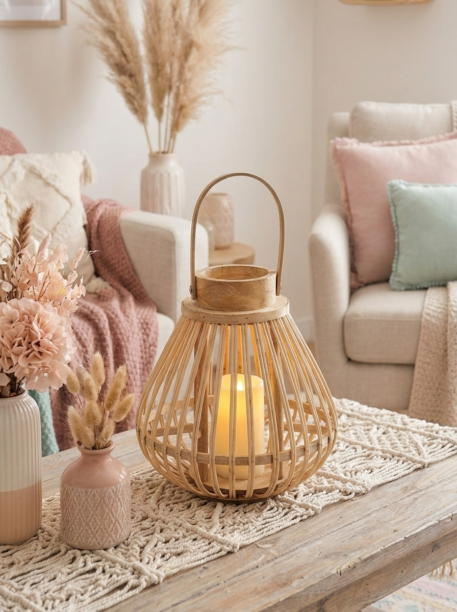 Handwoven Bamboo Wind Lantern — Candle Holder