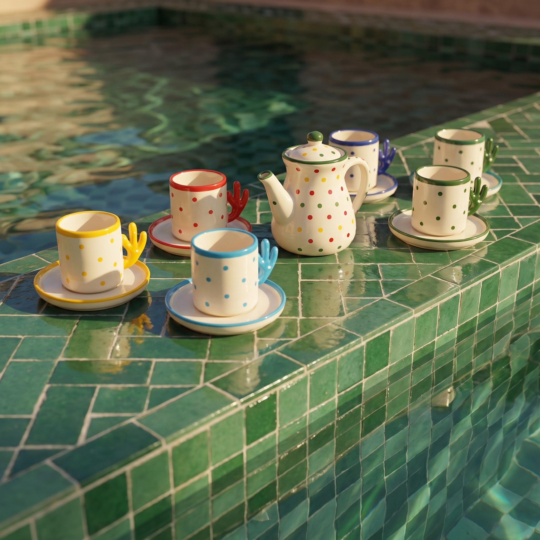 Handmade Cactus Coffee Cup Set of 6 With Boho Cactus  Coffee Design
