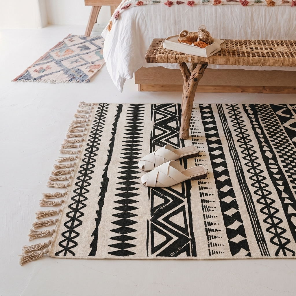Ethnic Style Handmade Cotton Hemp Retro Mat